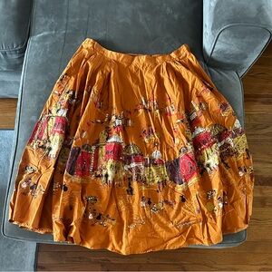 Bernardo Retro Vintage Orange A-Line Beaded Skirt 14